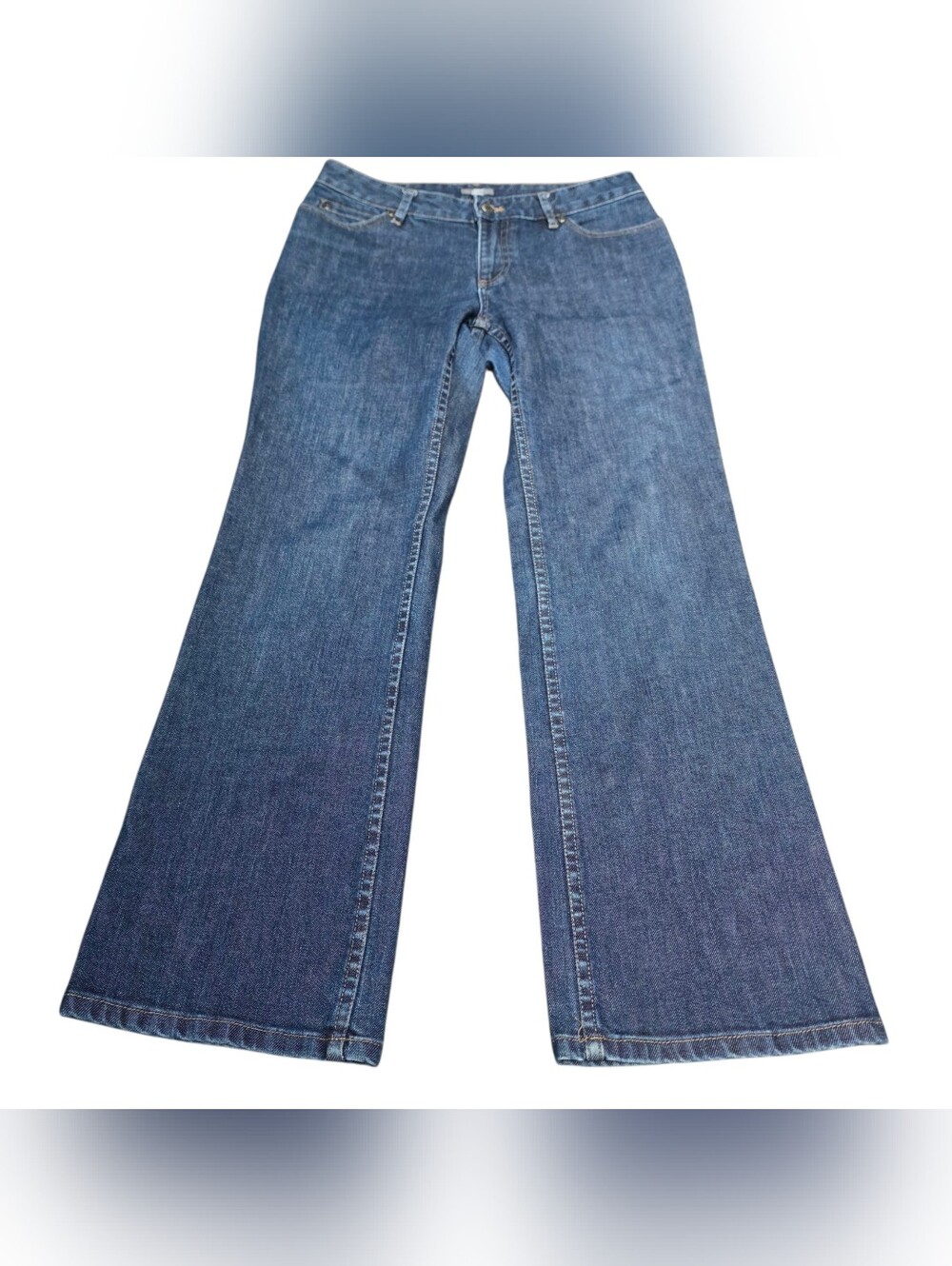 J. Jill Blue Petite Wide-Leg Stretch Jeans - Flared Fit (Size:6p)